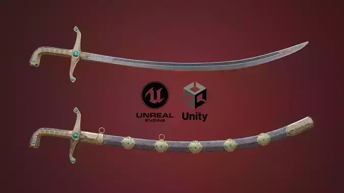 Noble Saber Free low-poly 3D model