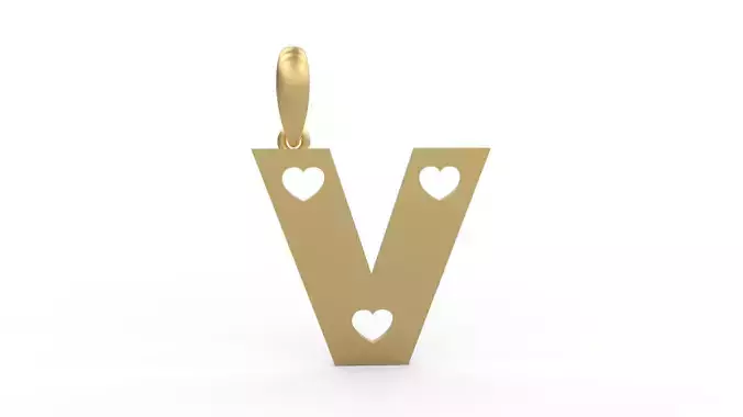 Initial Letters Pendant Lovebeat V
