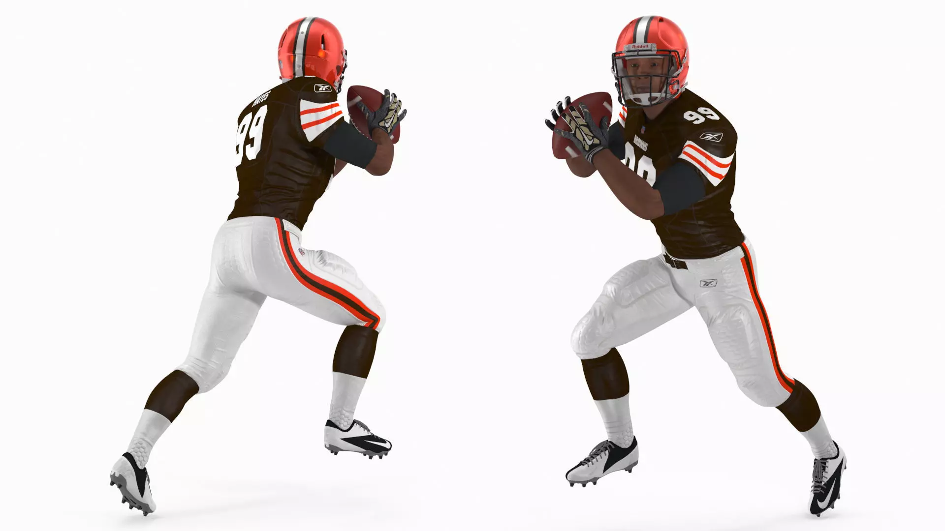 Cleveland Browns American Football Player Running the Ball Fur 3D model