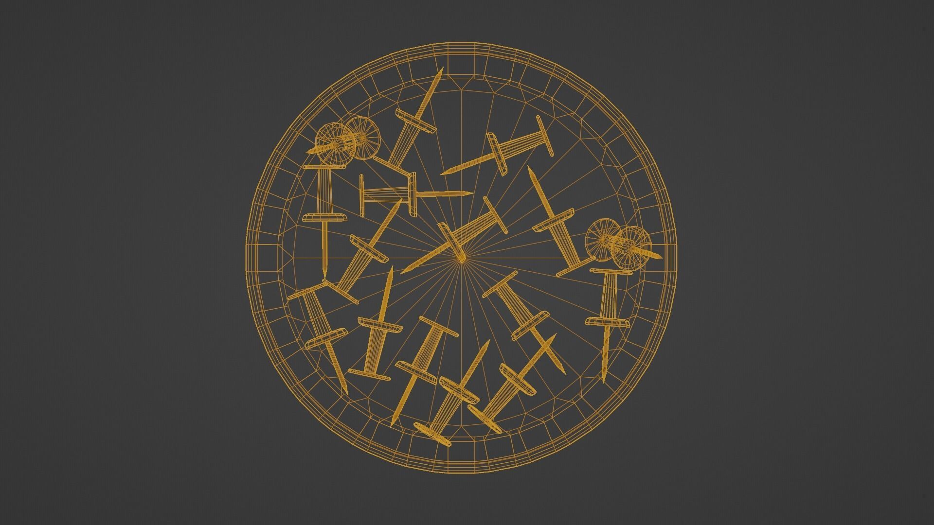 Office pins with plate Low-poly 3D model_10