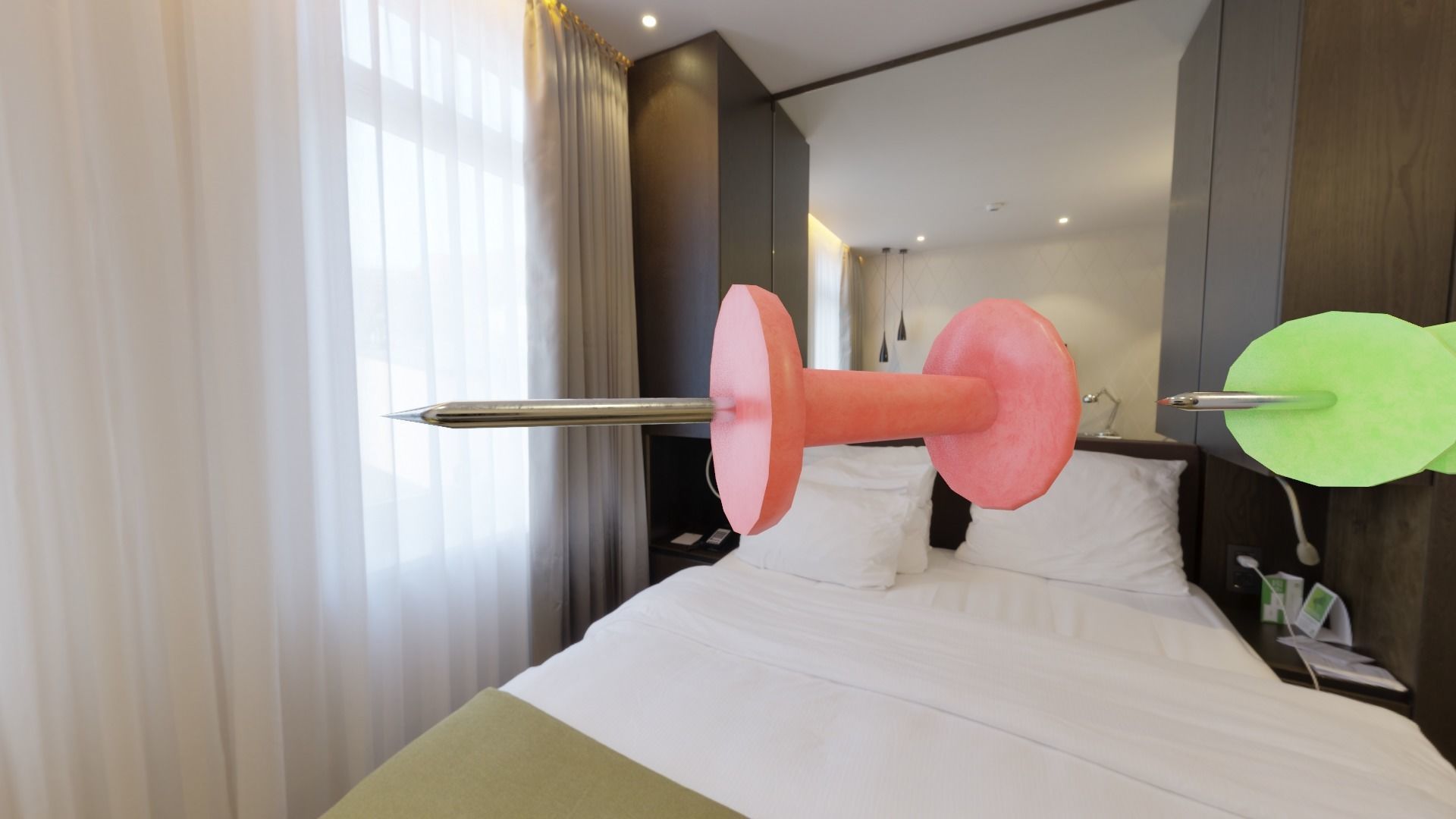 Office pins with plate Low-poly 3D model_5