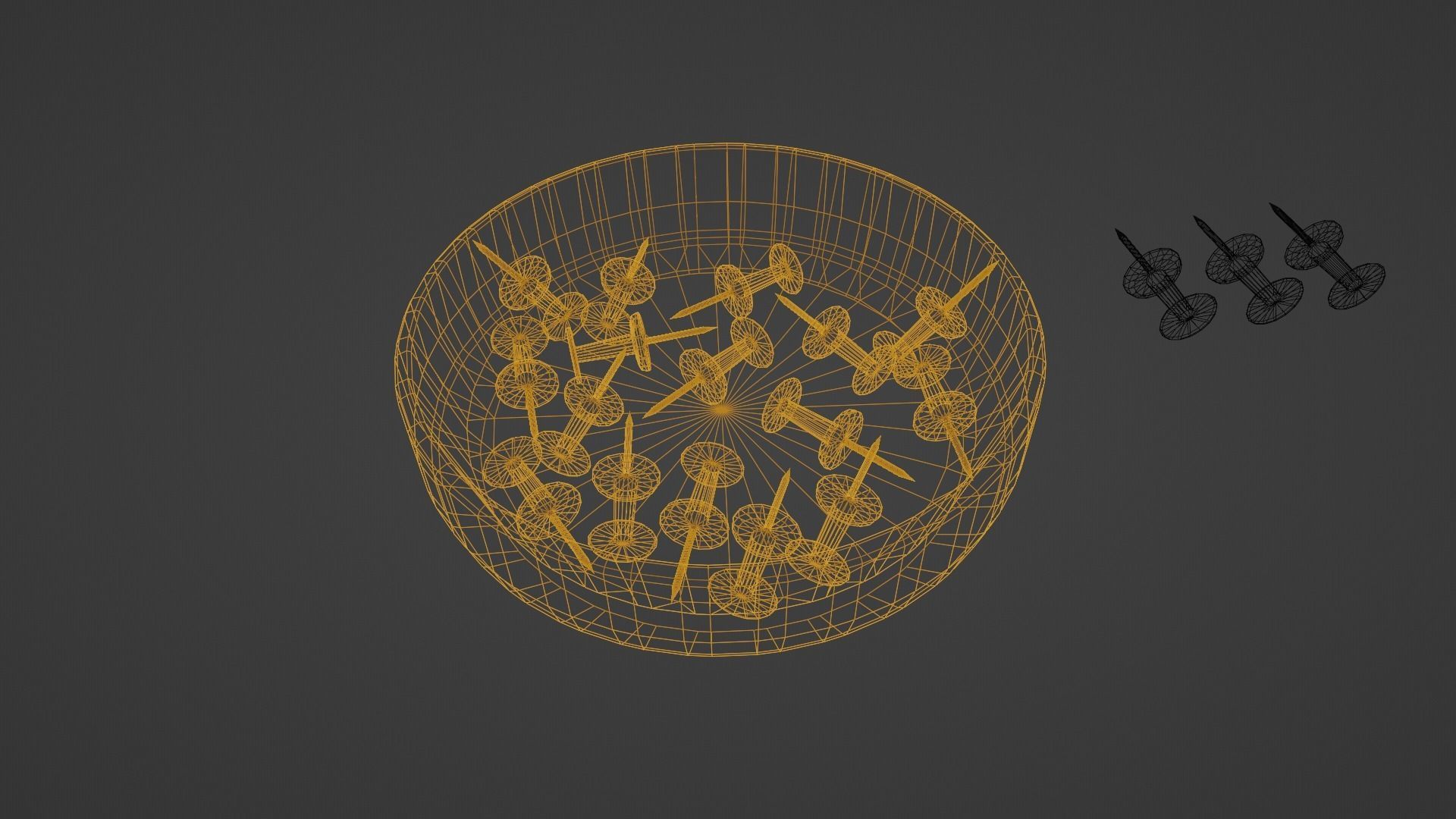 Office pins with plate Low-poly 3D model_7