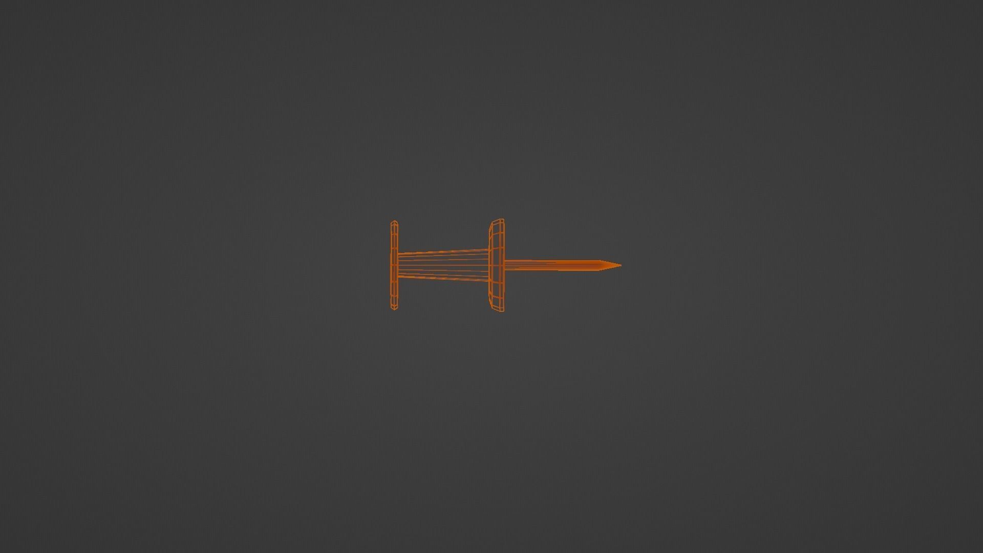 Office pins with plate Low-poly 3D model_9