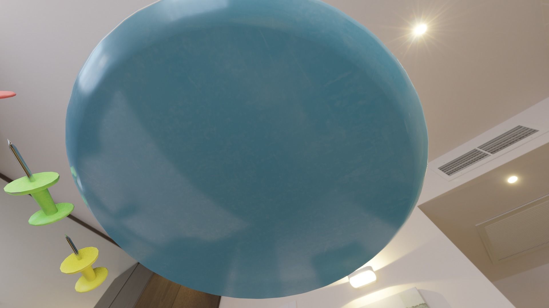 Office pins with plate Low-poly 3D model_2