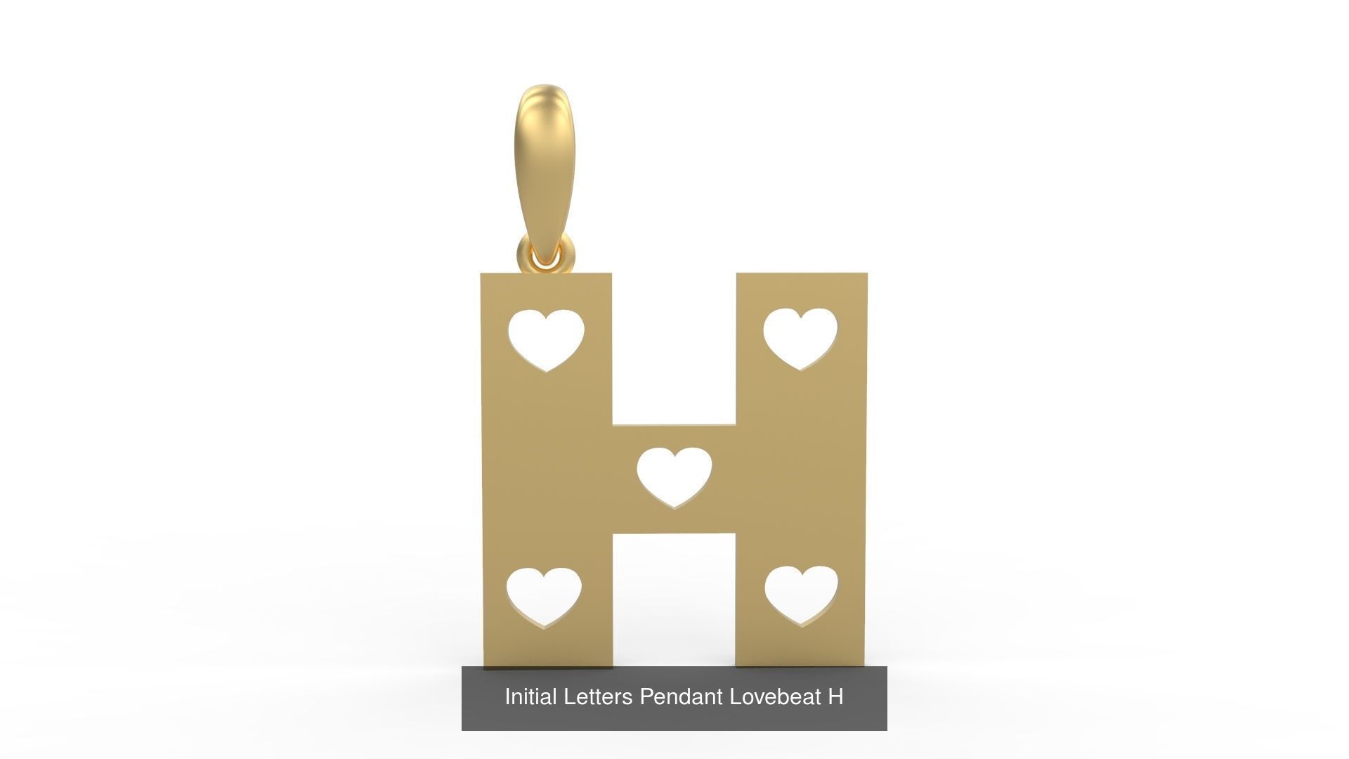 Initial Letters Pendant Alphabets Lovebeat 3D Model Collection_10