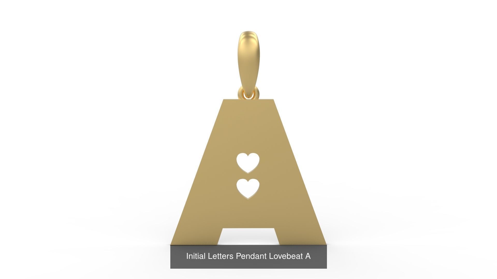Initial Letters Pendant Alphabets Lovebeat 3D Model Collection_3
