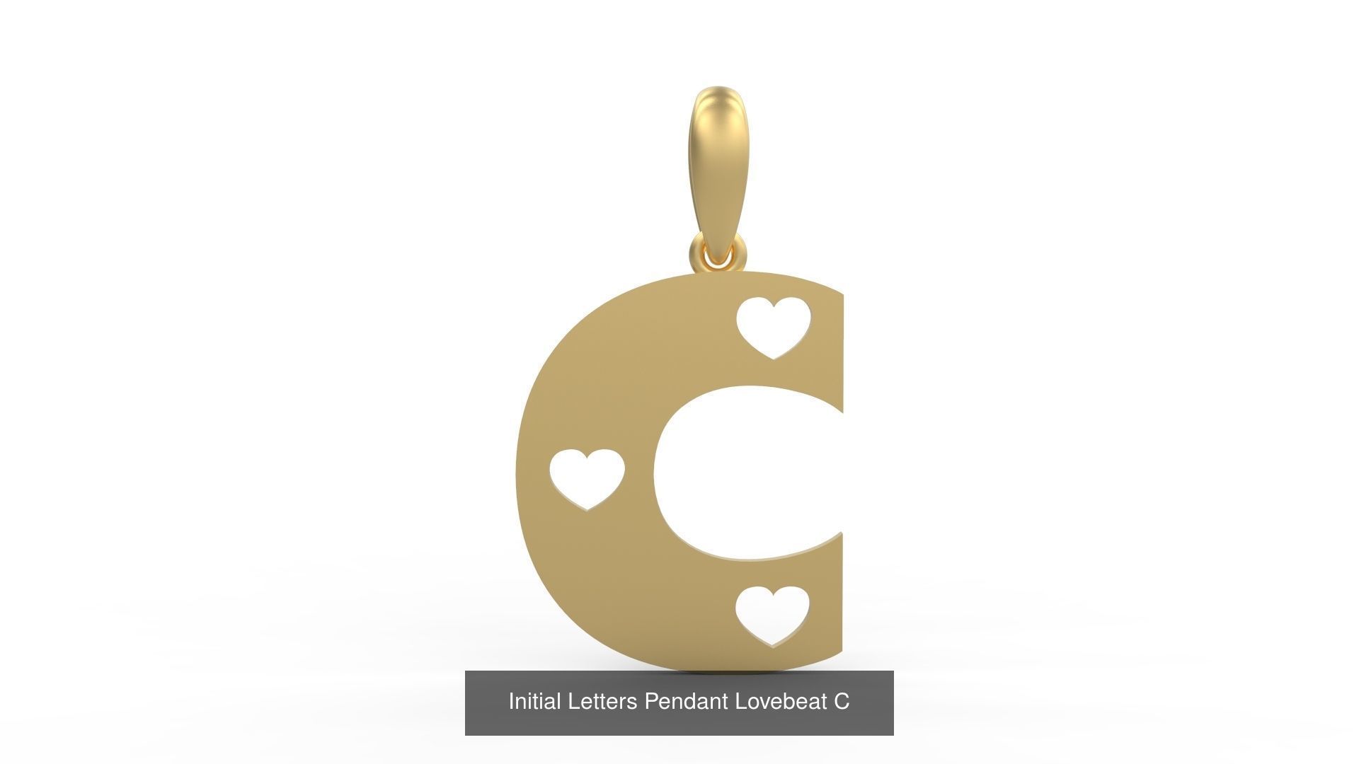 Initial Letters Pendant Alphabets Lovebeat 3D Model Collection_5