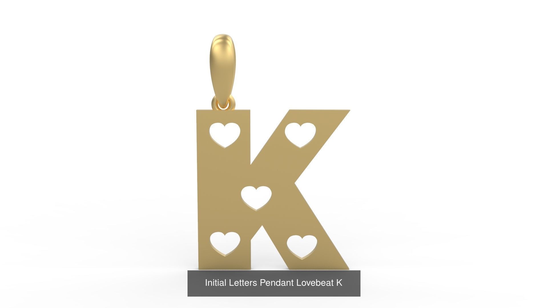 Initial Letters Pendant Alphabets Lovebeat 3D Model Collection_13