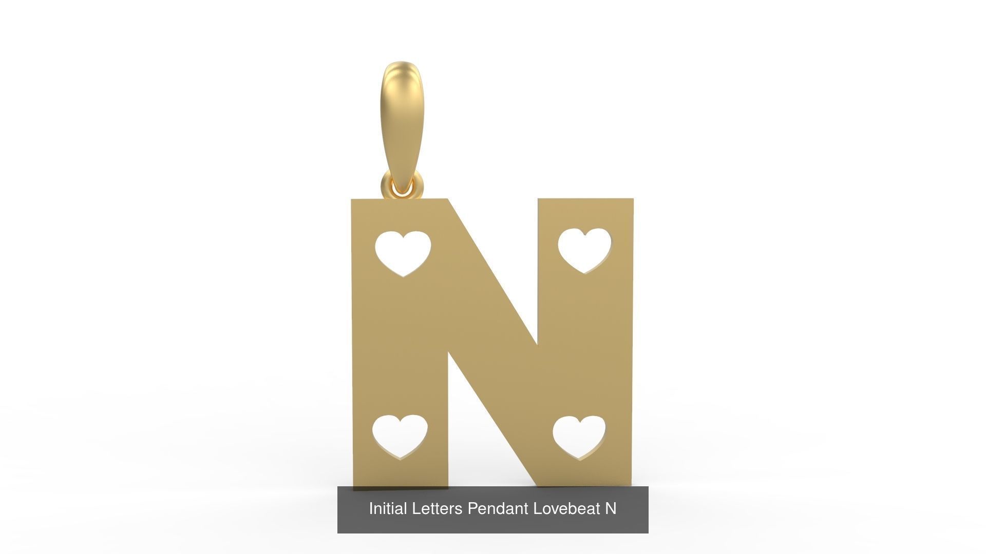 Initial Letters Pendant Alphabets Lovebeat 3D Model Collection_16