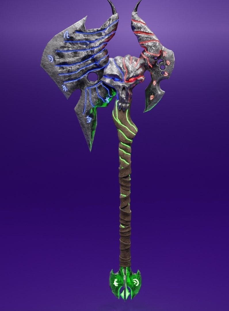 Magic axe Low-poly 3D model_15