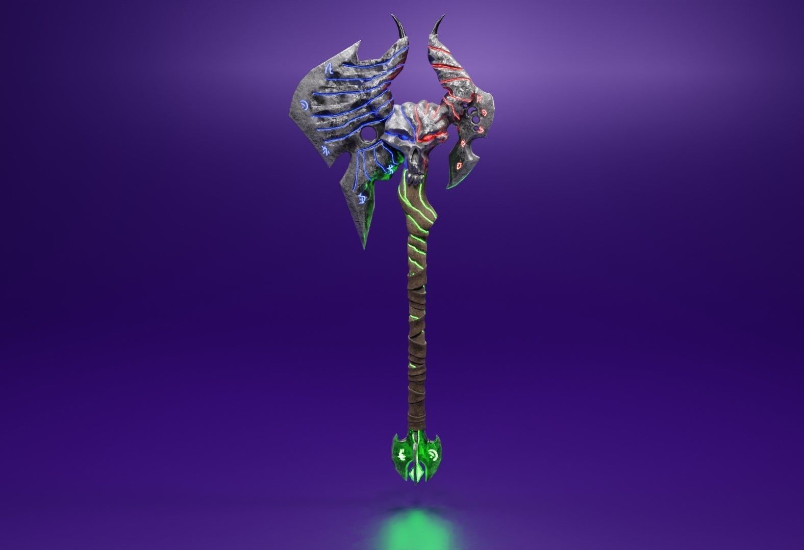 Magic axe Low-poly 3D model_18