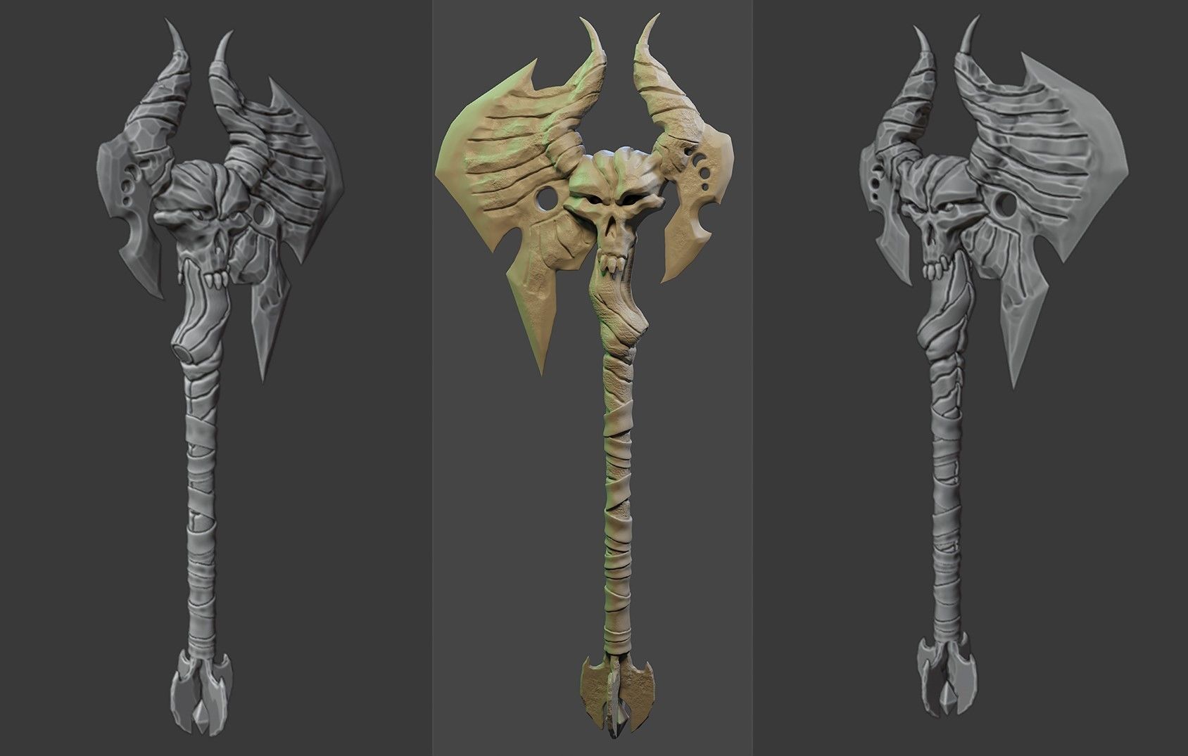 Magic axe Low-poly 3D model_6