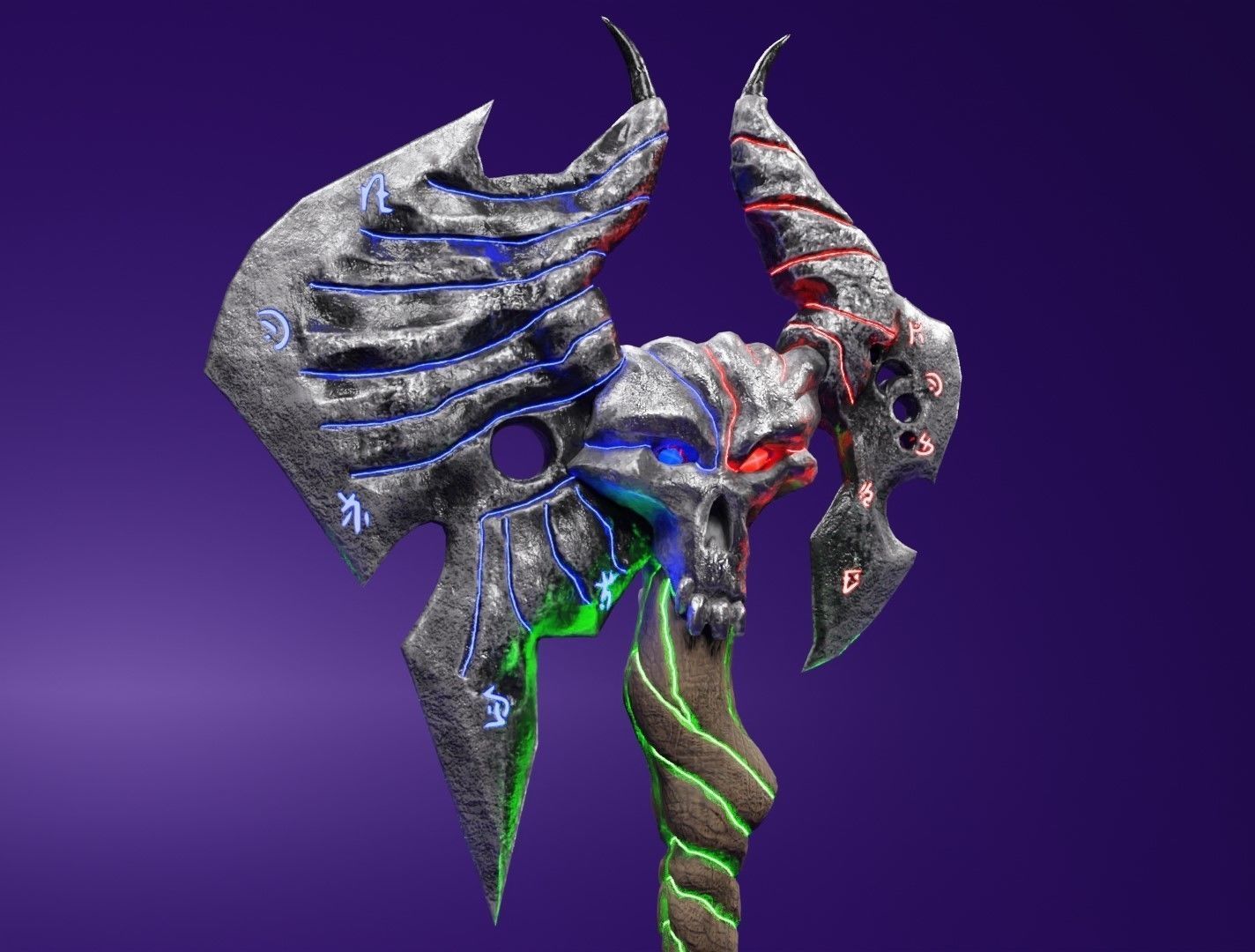 Magic axe Low-poly 3D model_20