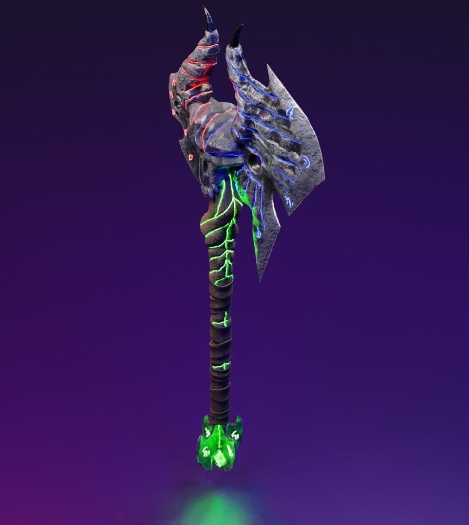 Magic axe Low-poly 3D model_12