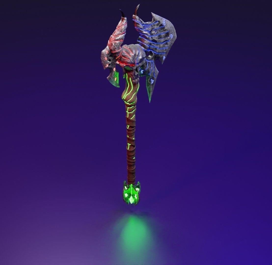 Magic axe Low-poly 3D model_11