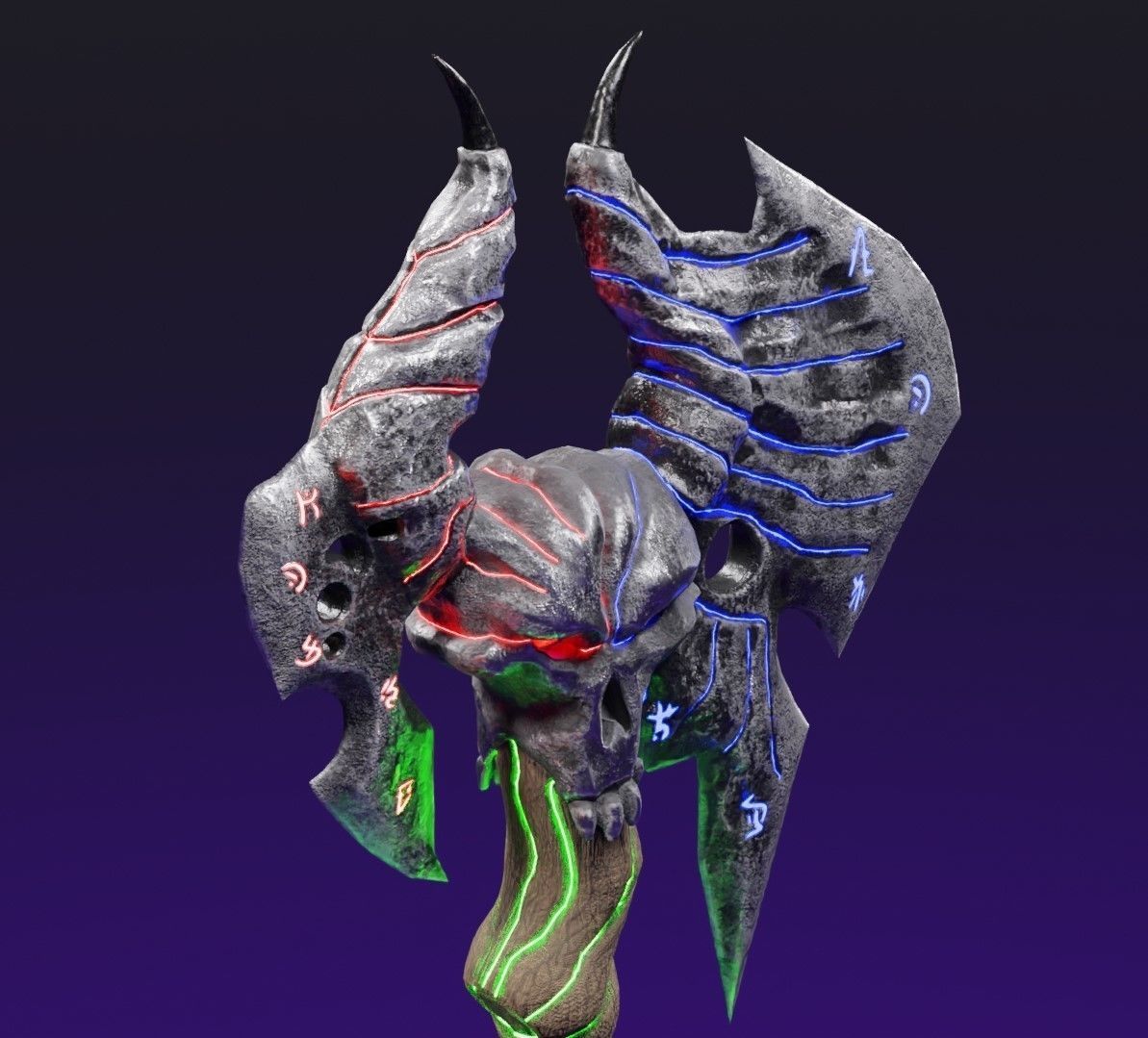 Magic axe Low-poly 3D model_22