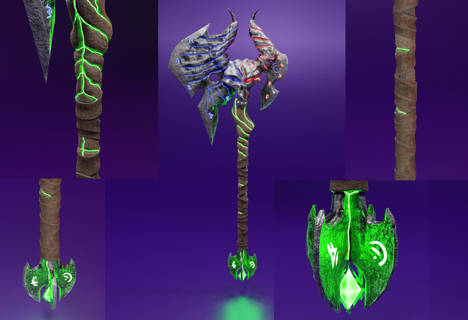 Magic axe Low-poly 3D model_5