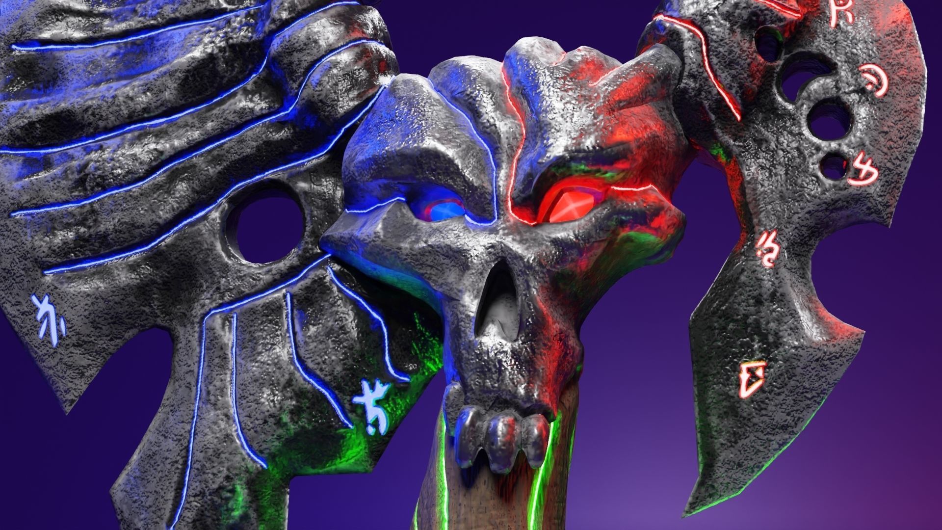 Magic axe Low-poly 3D model_7