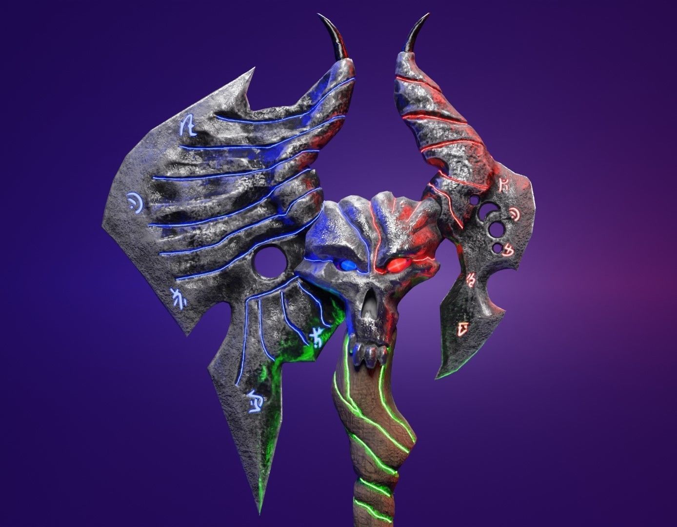 Magic axe Low-poly 3D model_23