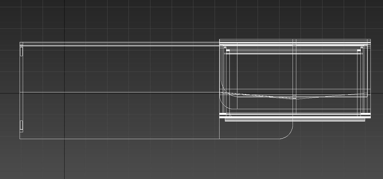 Library with desk and drawers 3D model_14