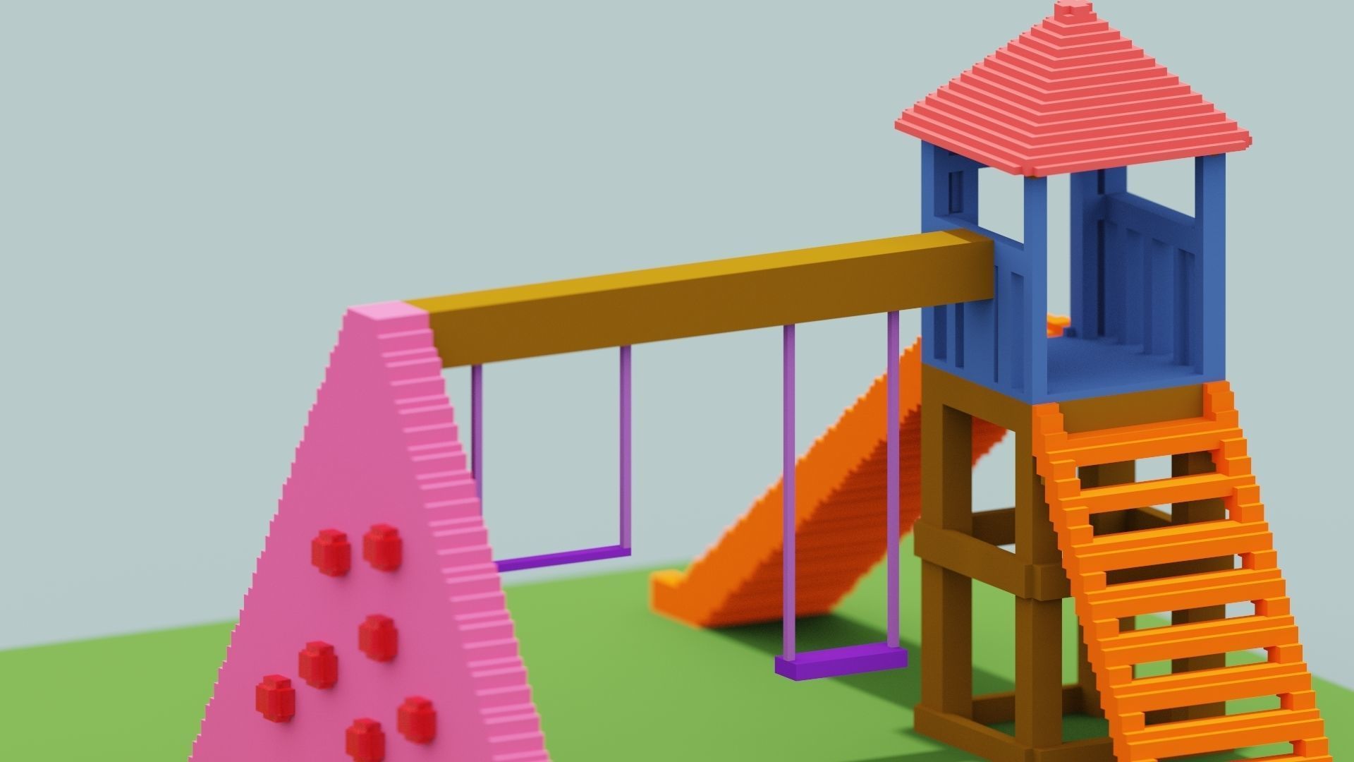 Voxel Playground Low-poly 3D model_4