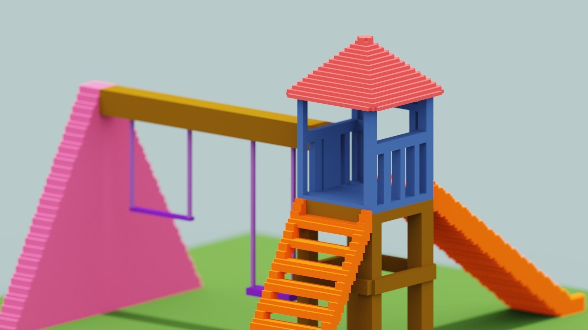 Voxel Playground Low-poly 3D model_3