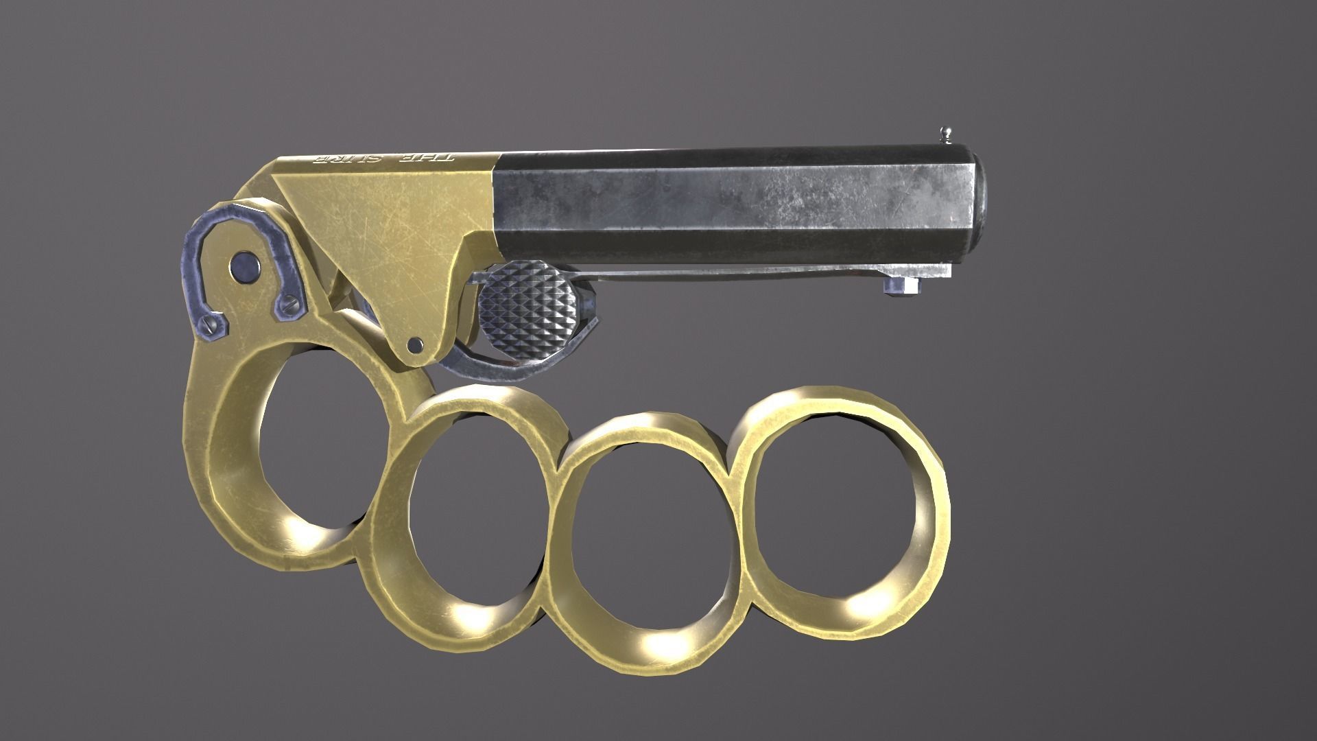 The Sure Defender knuckleduster gun Low-poly 3D model_2