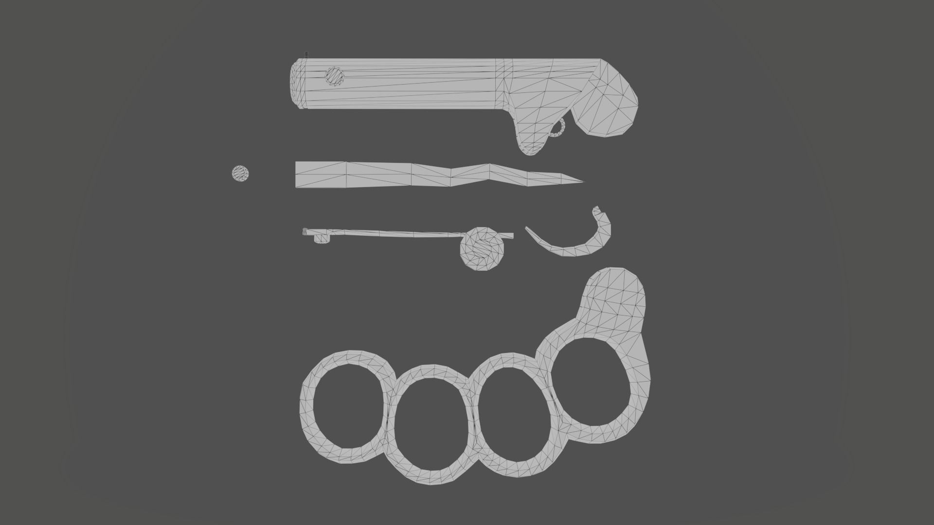 The Sure Defender knuckleduster gun Low-poly 3D model_5