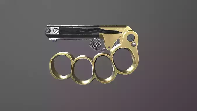 The Sure Defender knuckleduster gun Low-poly 3D model
