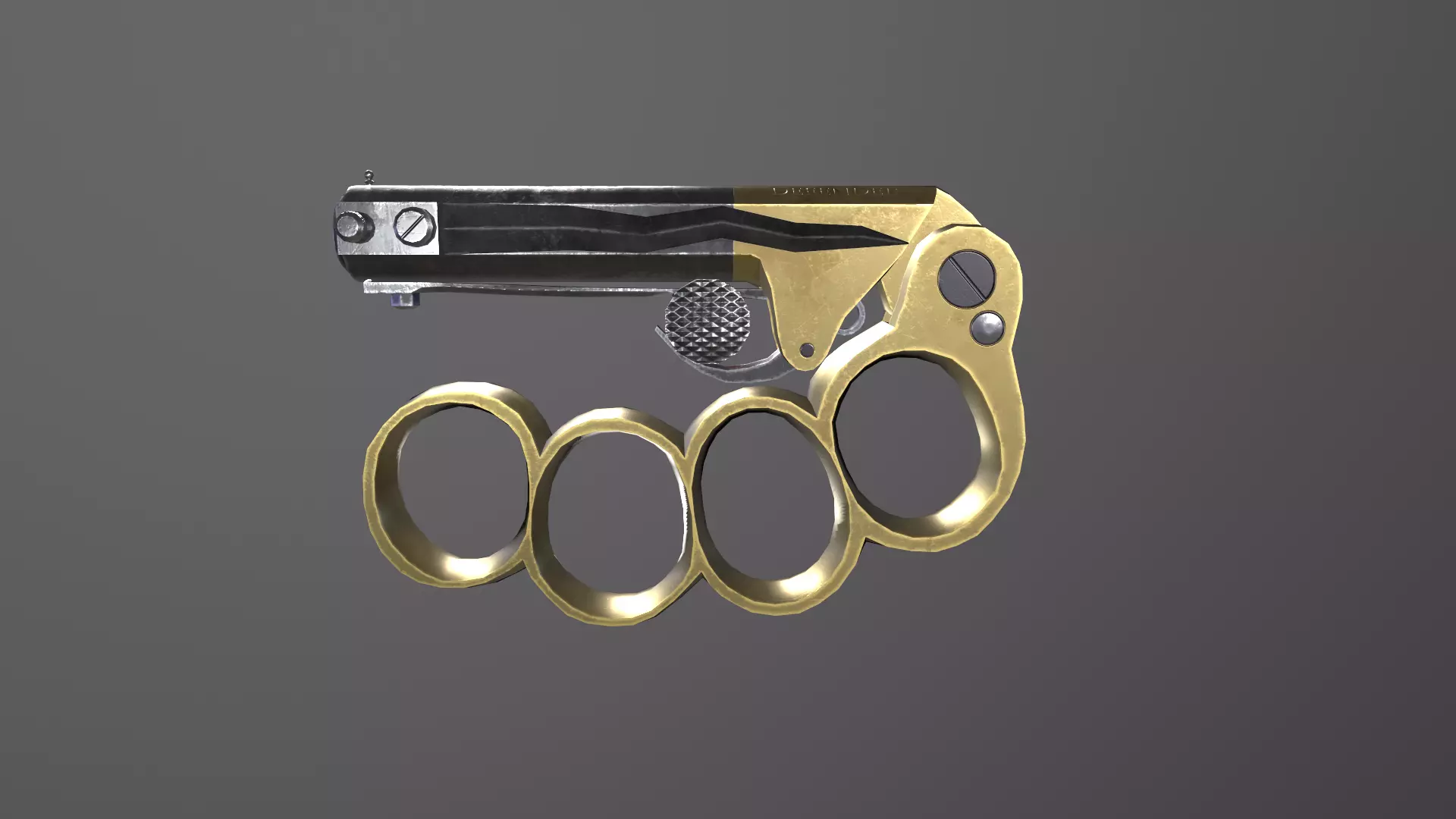 The Sure Defender knuckleduster gun Low-poly 3D model_0