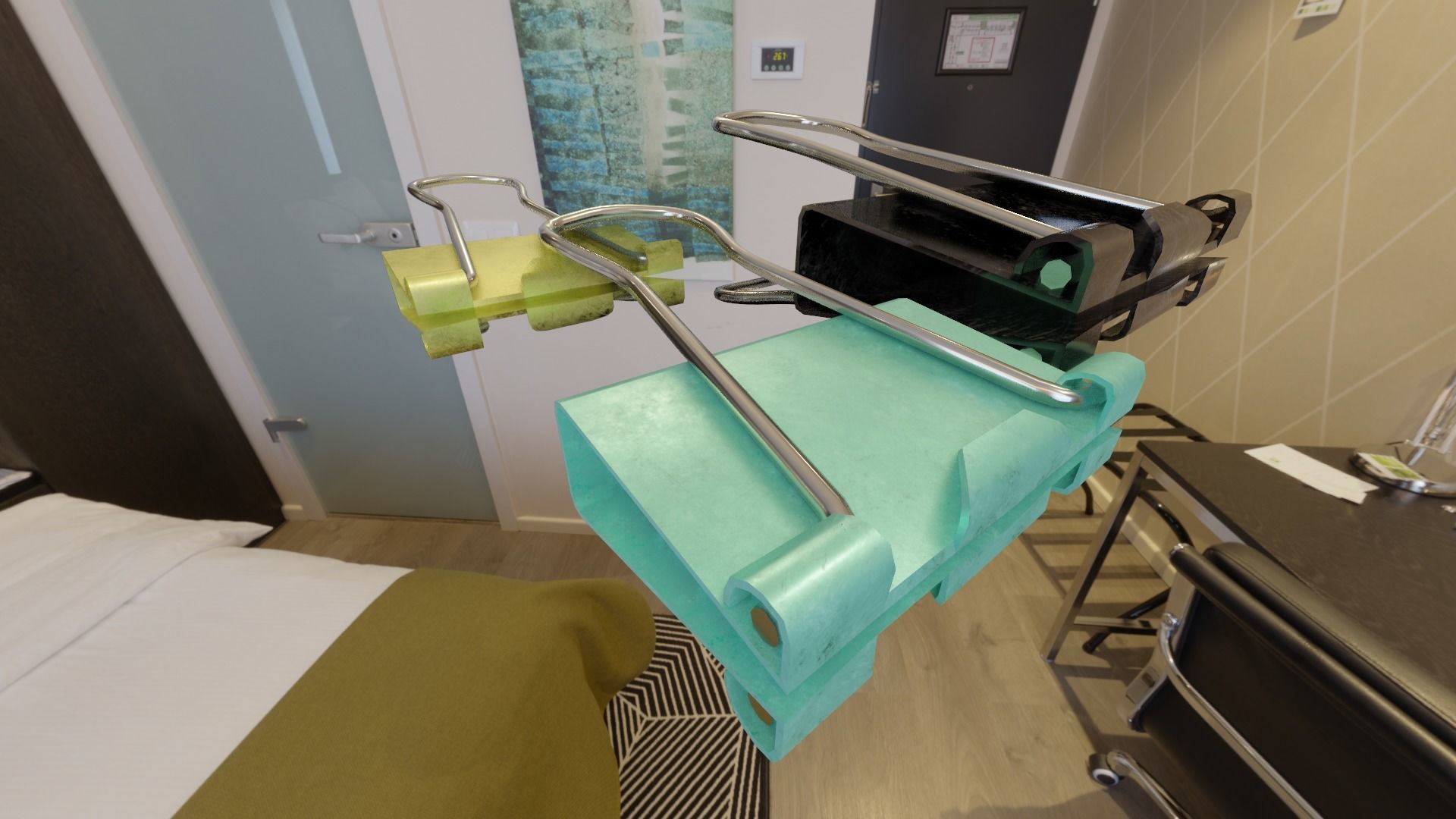 big Office document paperclips Low-poly 3D model_8