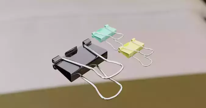 big Office document paperclips Low-poly 3D model