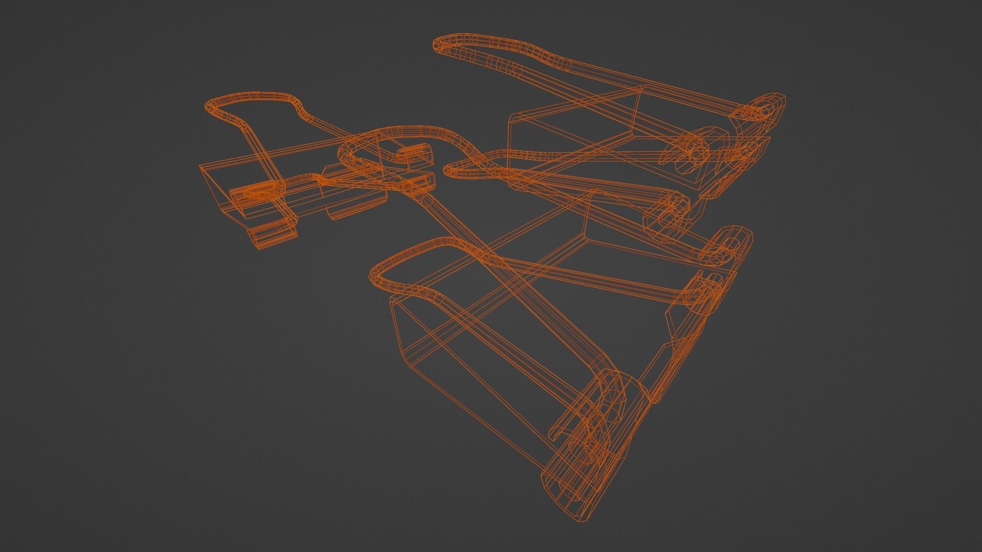 big Office document paperclips Low-poly 3D model_9