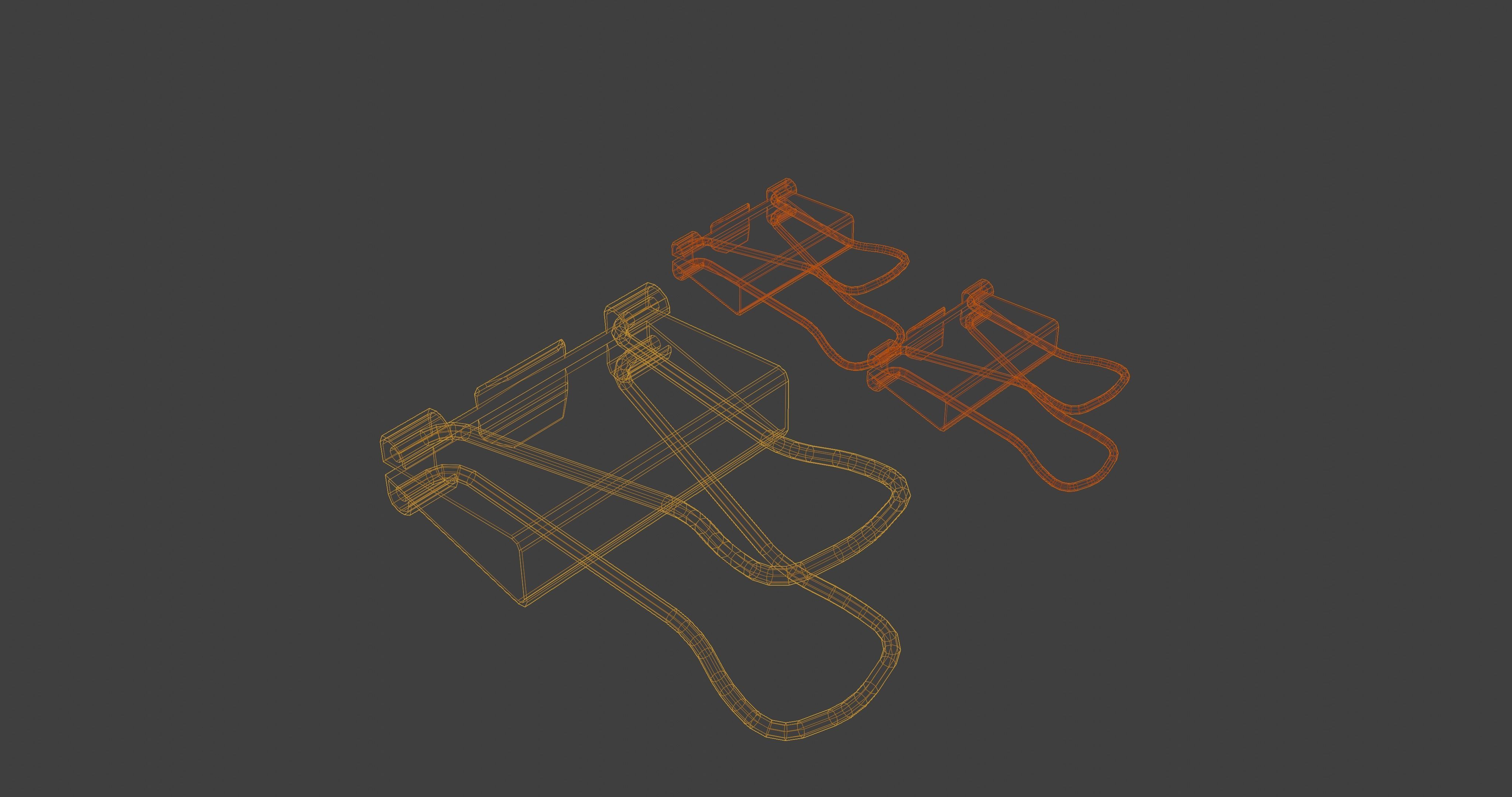 big Office document paperclips Low-poly 3D model_1