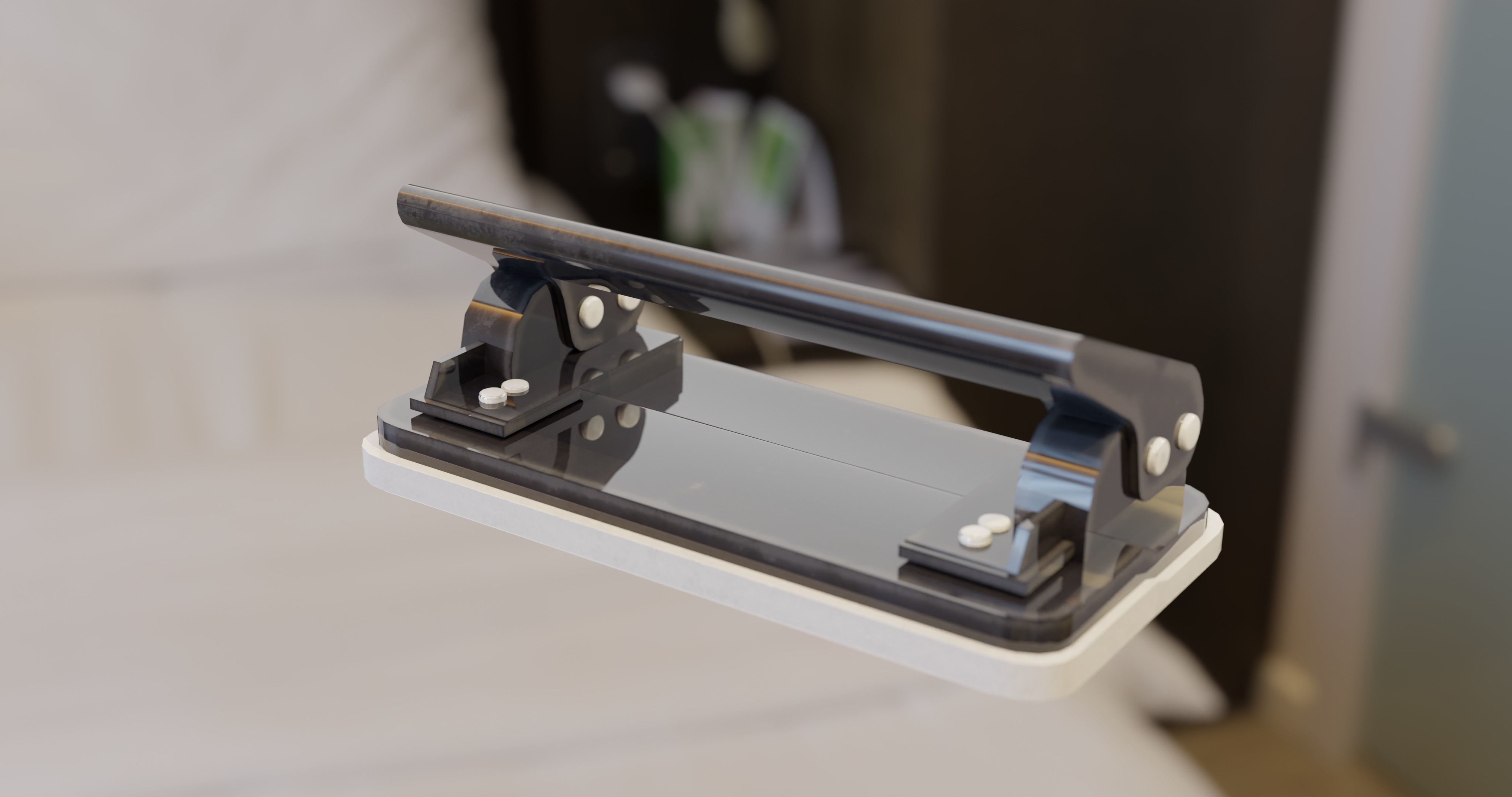 low-poly black office hole punch Low-poly 3D model_1