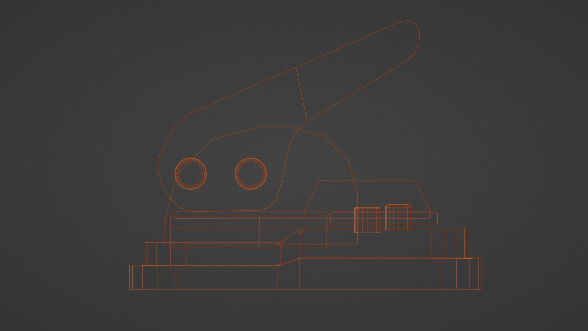 low-poly black office hole punch Low-poly 3D model_7