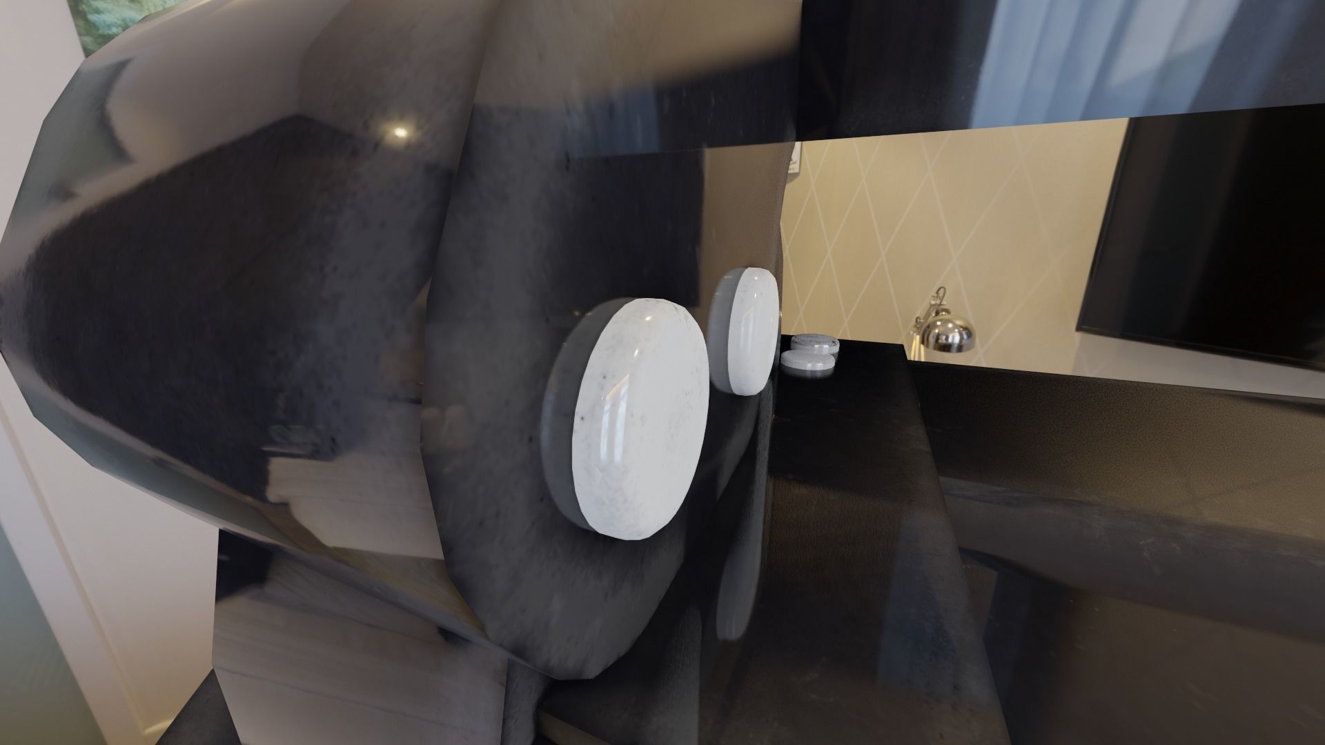 low-poly black office hole punch Low-poly 3D model_4