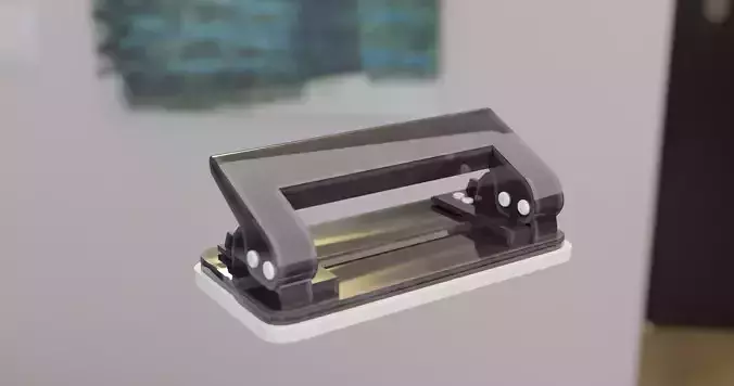 low-poly black office hole punch Low-poly 3D model
