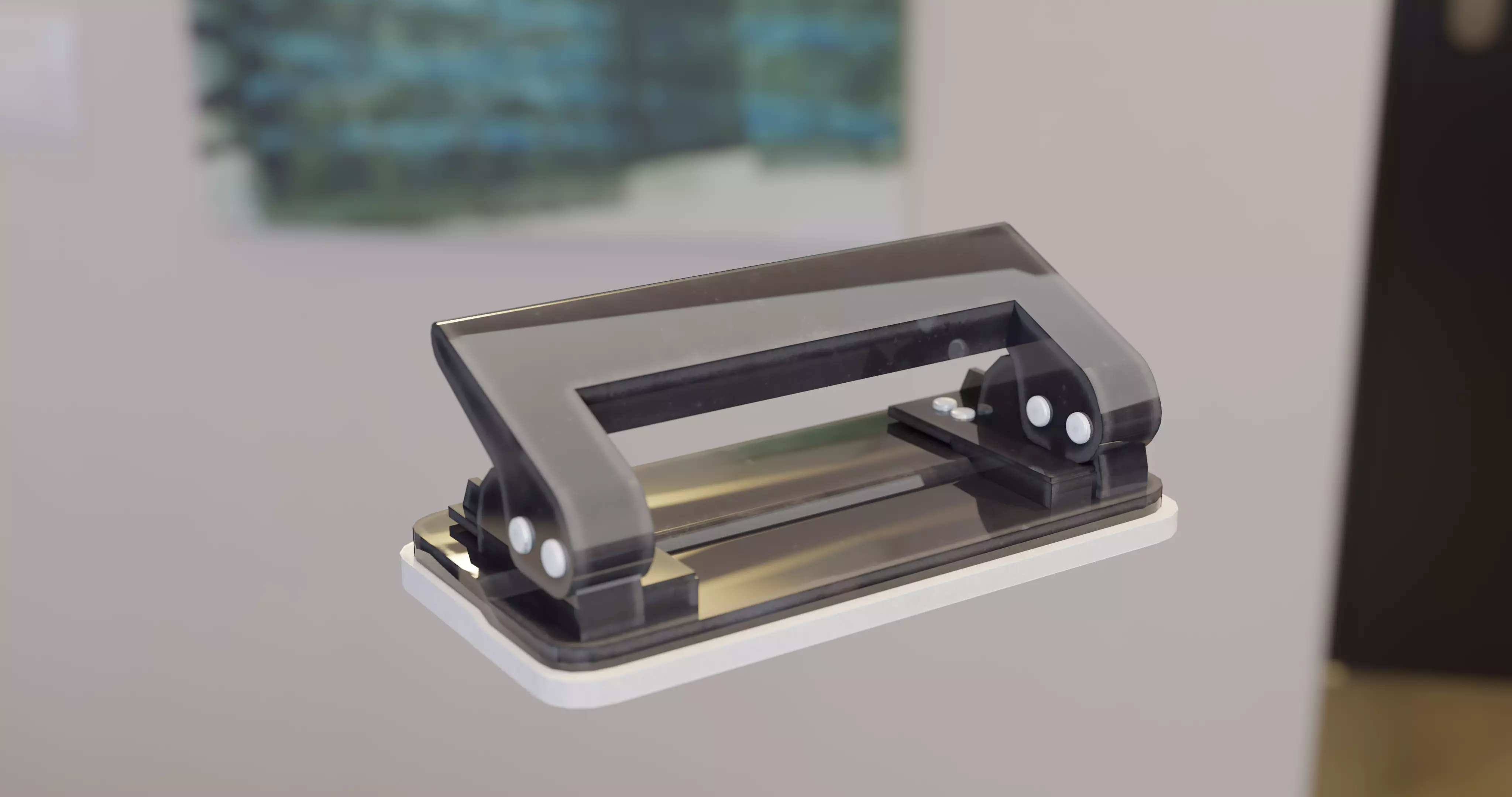 low-poly black office hole punch Low-poly 3D model_0