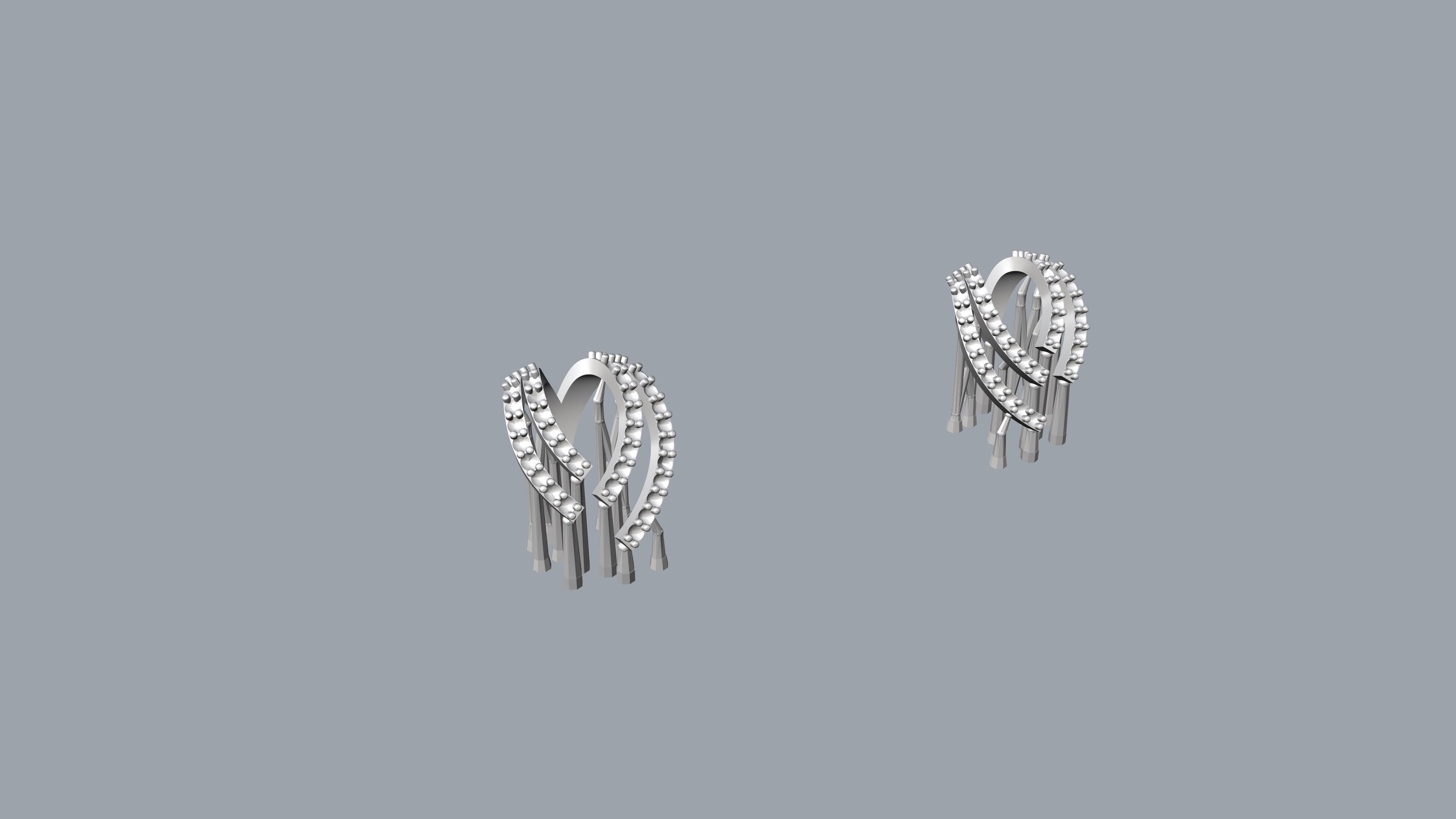 Sparkling huggies Style Earring V1 - pre supported 3D print model_6