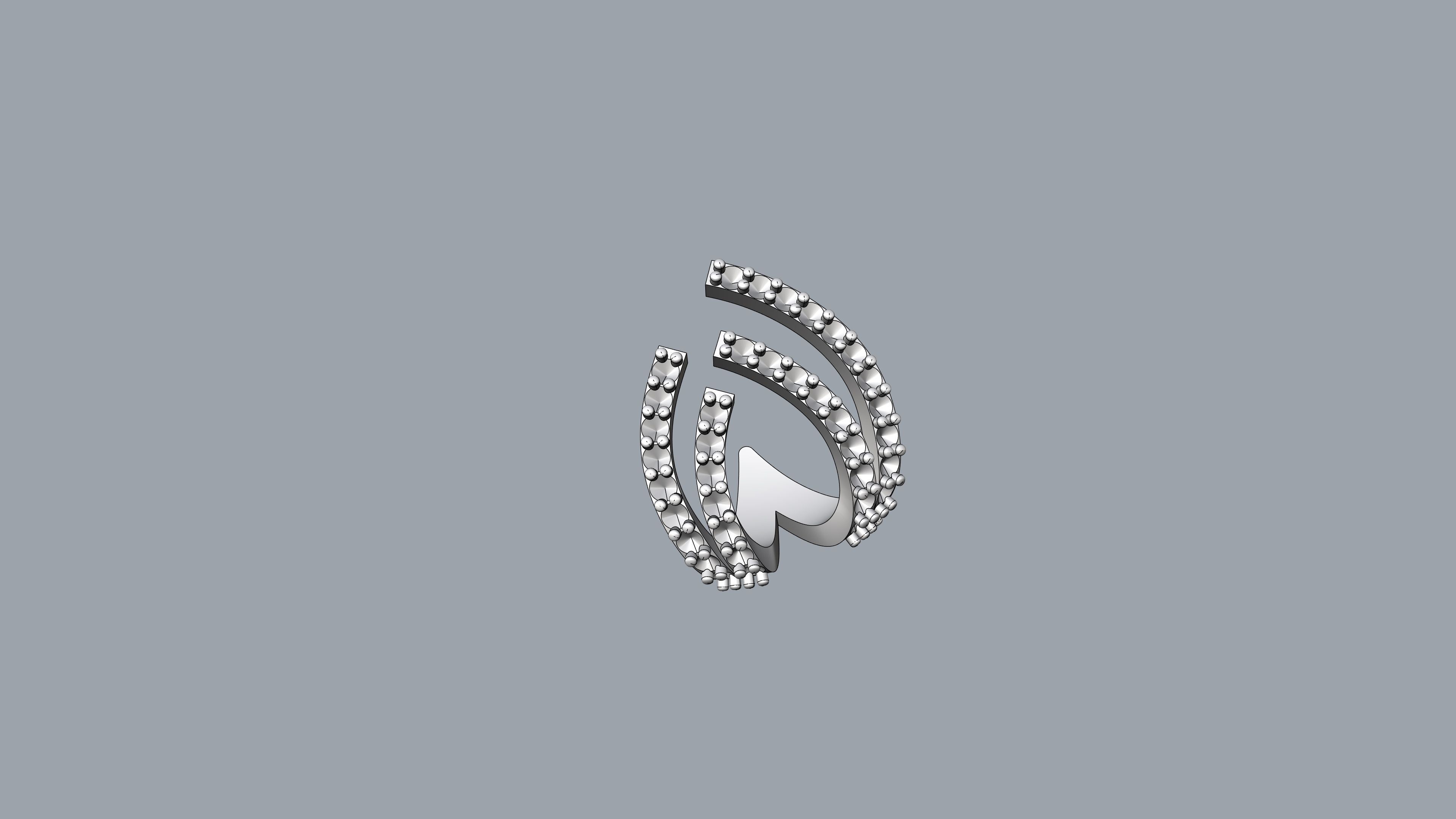 Sparkling huggies Style Earring V1 - pre supported 3D print model_3