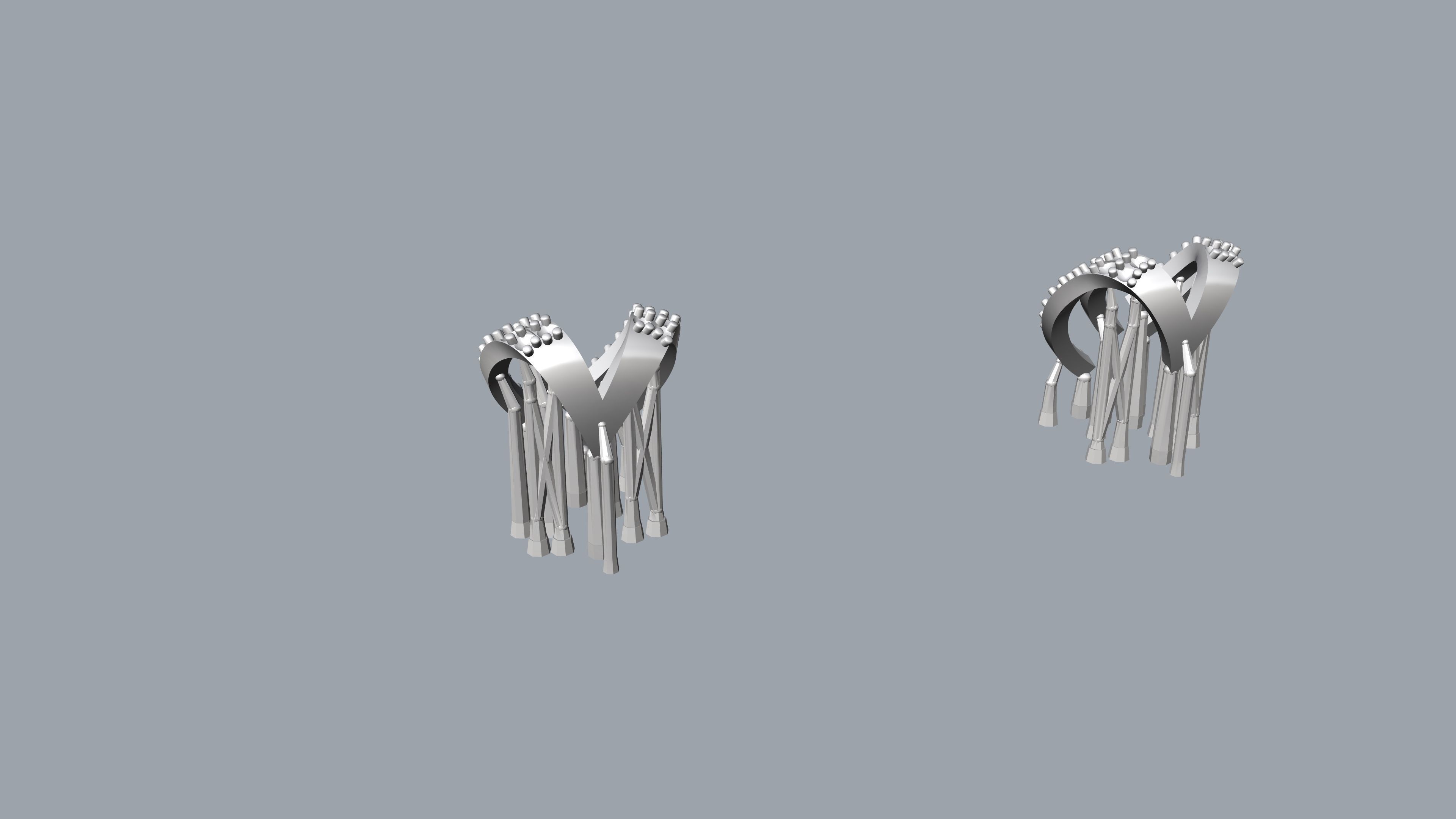 Sparkling huggies Style Earring V1 - pre supported 3D print model_5