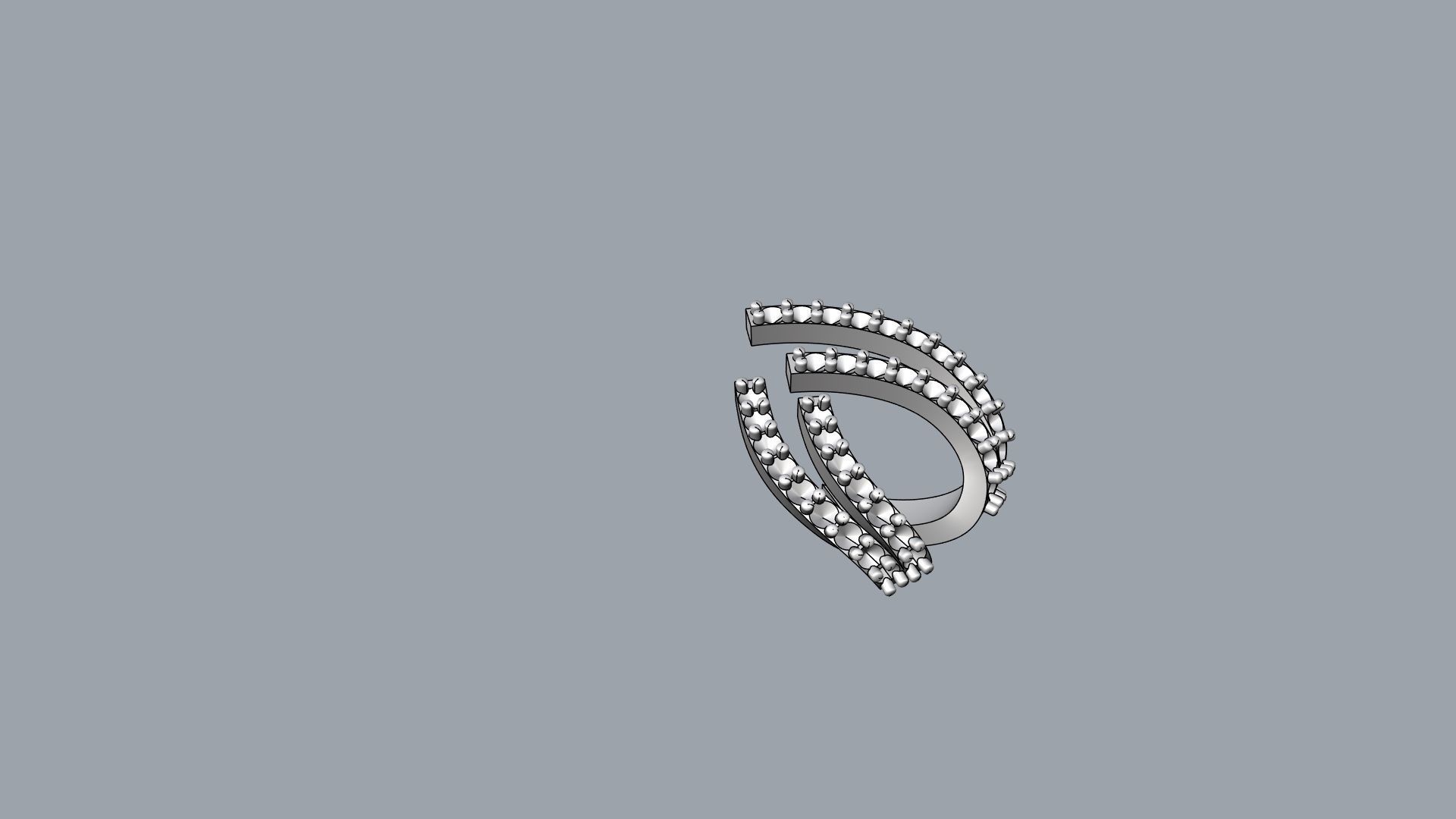 Sparkling huggies Style Earring V1 - pre supported 3D print model_10
