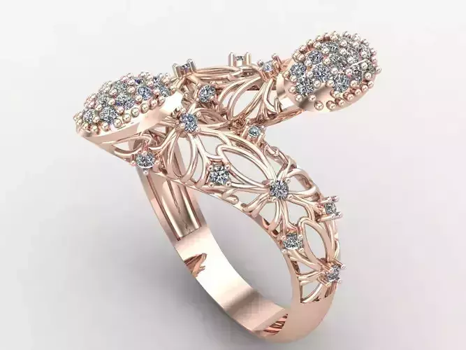 Two Head Women Ring 3DM Womens Ring 3d models 3D print model