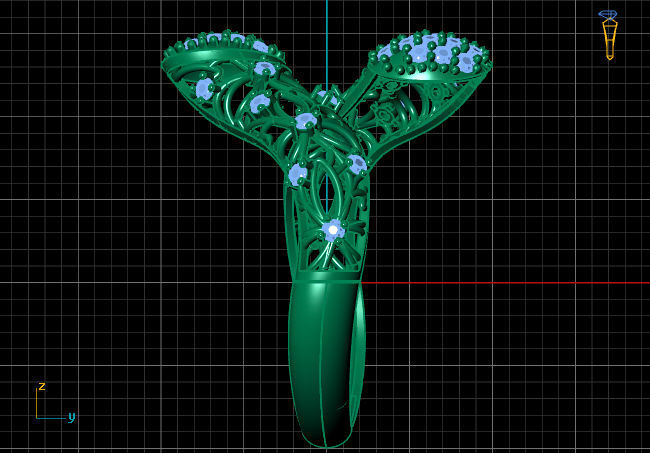 Two Head Women Ring 3DM Womens Ring 3d models 3D print model 3D print model_4