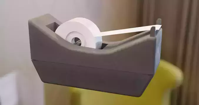 office and school Scotch Tape Dispenser Low-poly 3D model
