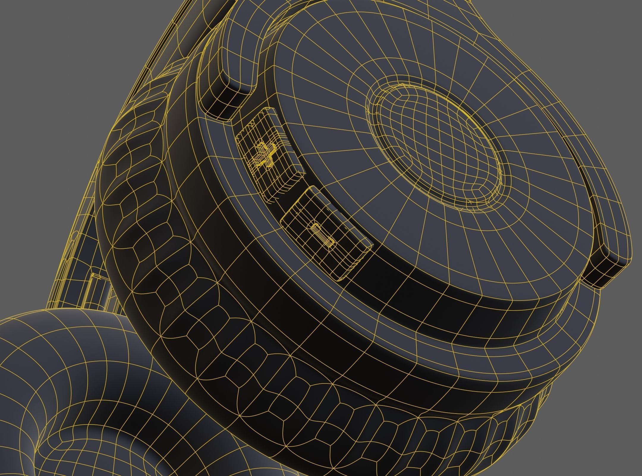 Headphone Red PBR Subdivision Ready for Film Low-poly 3D model_9