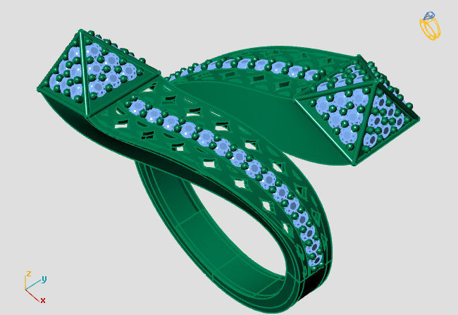 Two Head Women Ring 3DM Womens Ring 3d models 3D print model 3D print model_1