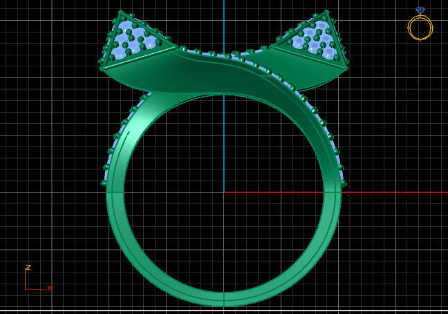 Two Head Women Ring 3DM Womens Ring 3d models 3D print model 3D print model_3