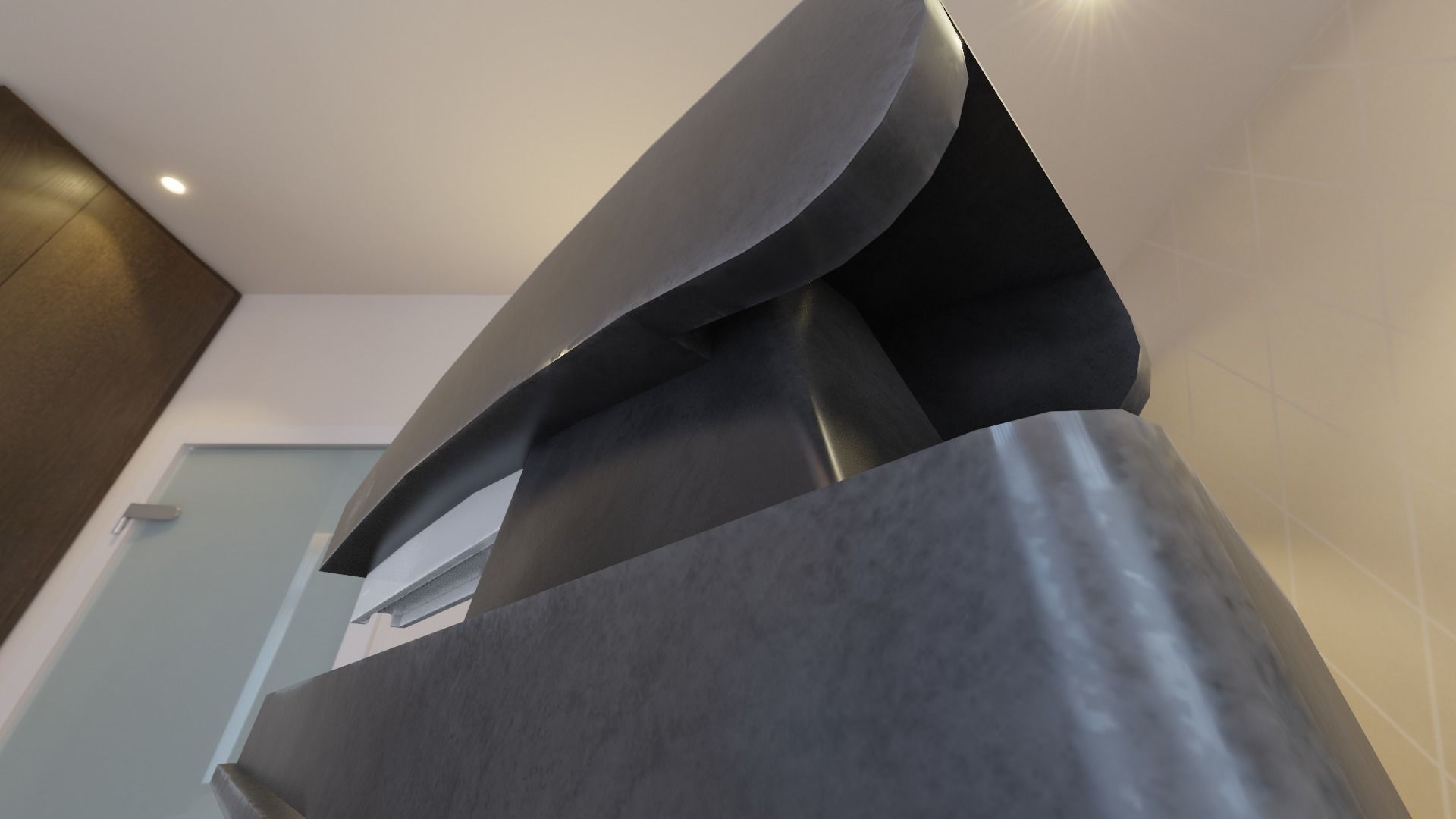 office and school classic black thin stapler Low-poly 3D model_5